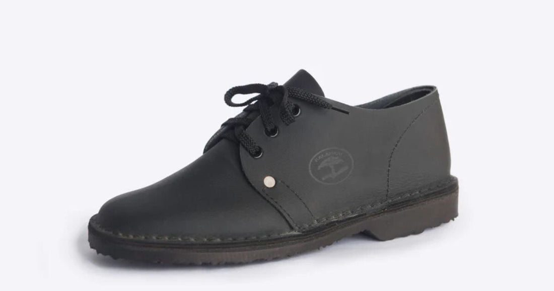 Back to school with style in black leather school shoes