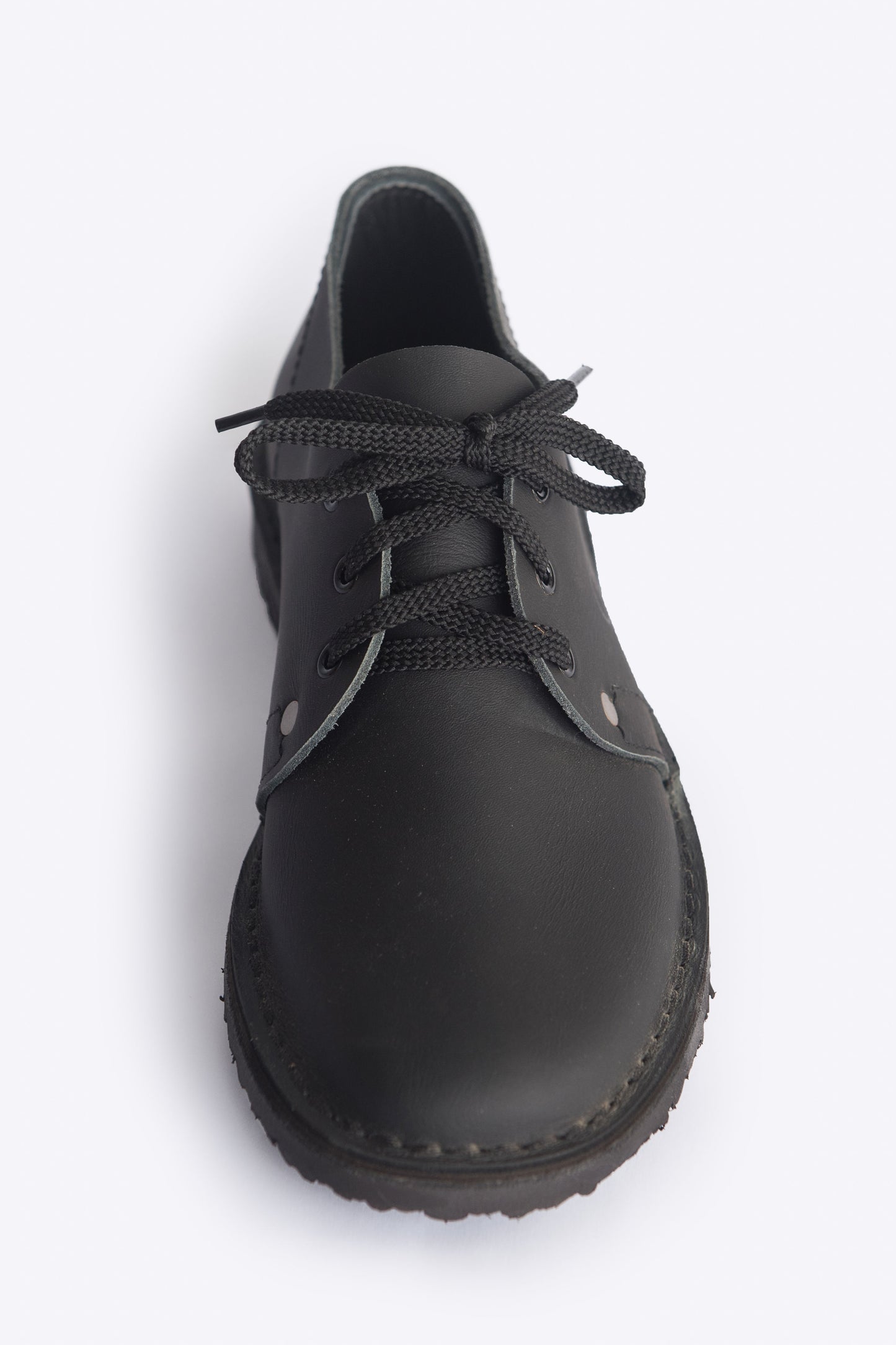 black genuine leather school shoes