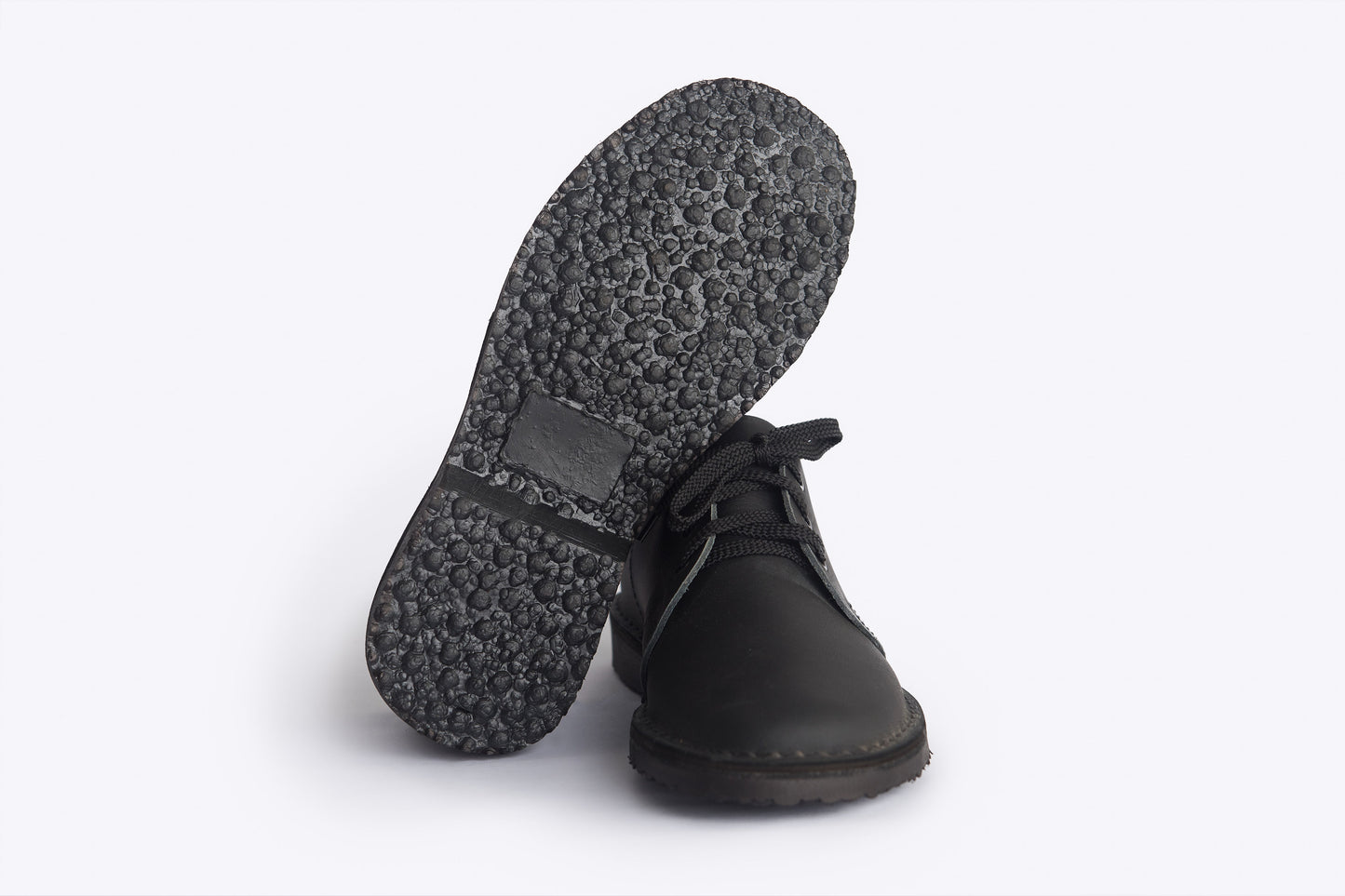 black leather vellie school shoe with rubber sole